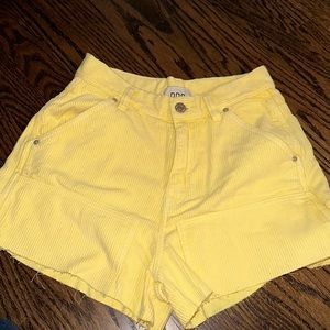 Light yellow BDG cargo corduroy shorts